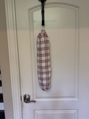 Handmade Plastic Bag Holder-Striped light brown and brown